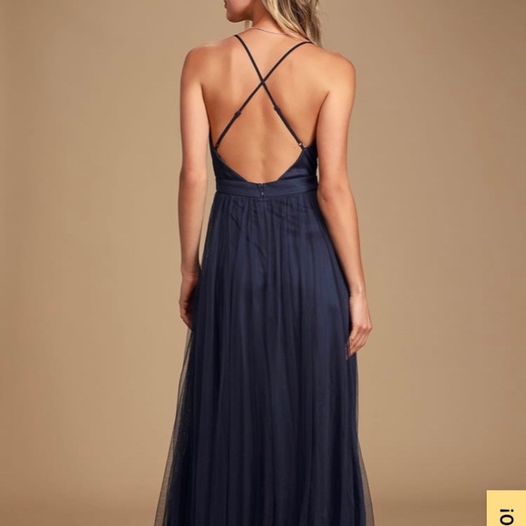 Navy blue prom/maxi dress - Picture 4 of 4